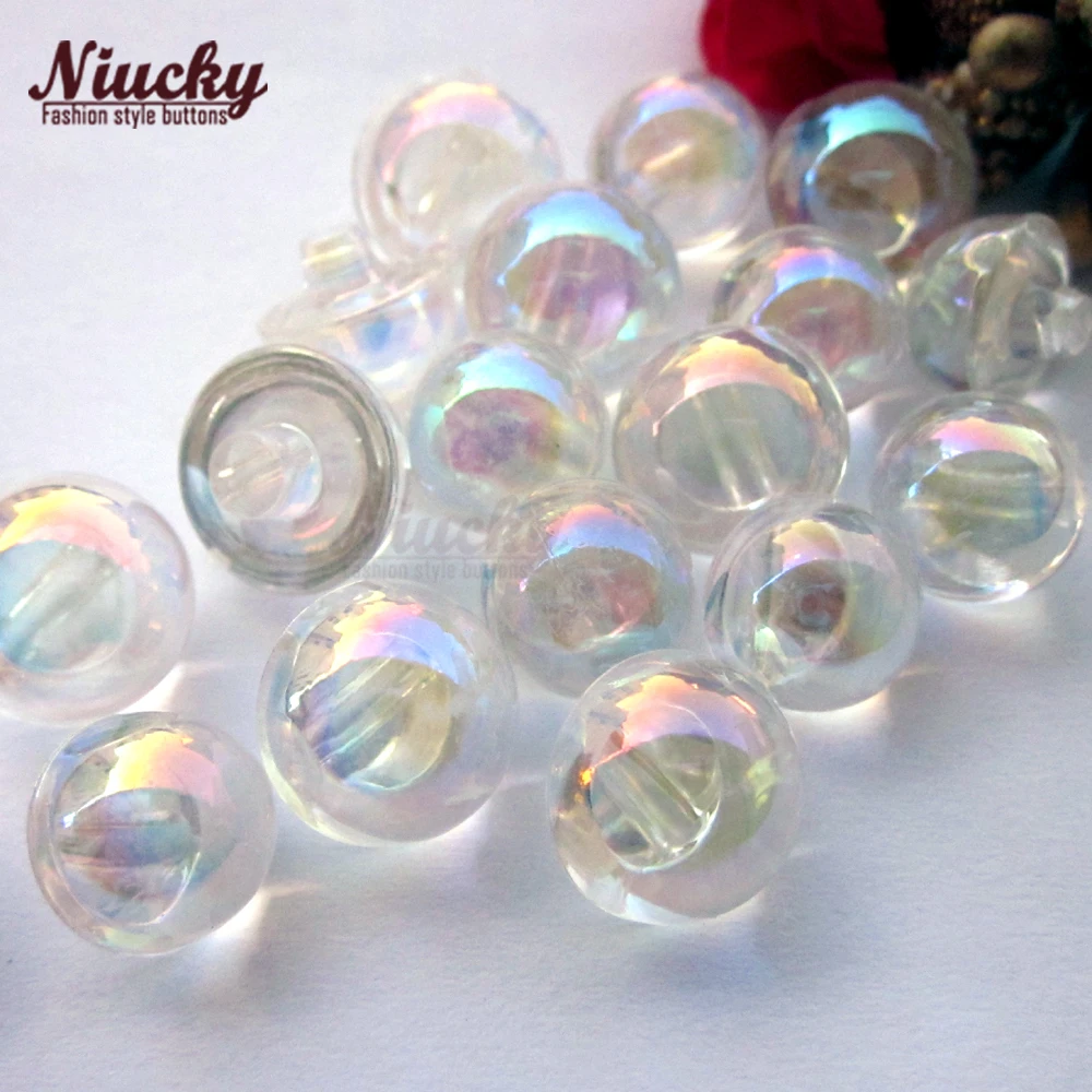 Niucky10mm11mmABColorTransparentCrystalAcrylicBallButtonsfor