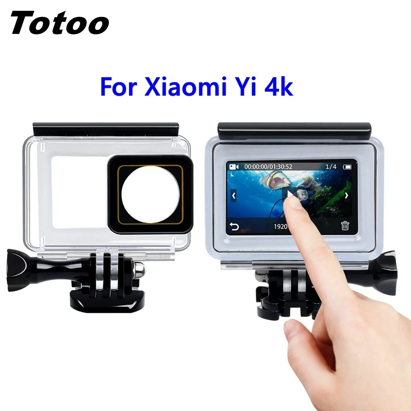 For Yi LITE 4K 4K+Underwater Protective Waterproof Housing With Touch Screen Cover Mount For Xiaomi Yi 2 YI 4K yi action waterproof|case yiwaterproof box xiaomi yi - AliExpress