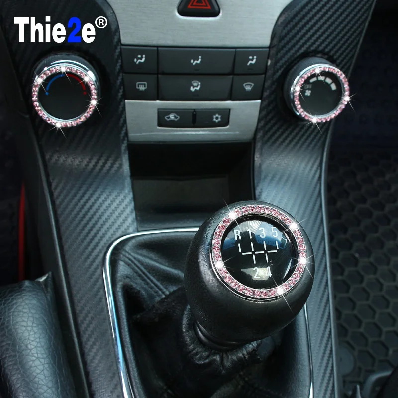 

Car styling Crystal Car Air Conditioning control Switch ring trim /Gear Shift Knob Cover Trim For Chevrolet Cruze 2009-2013 1pcs