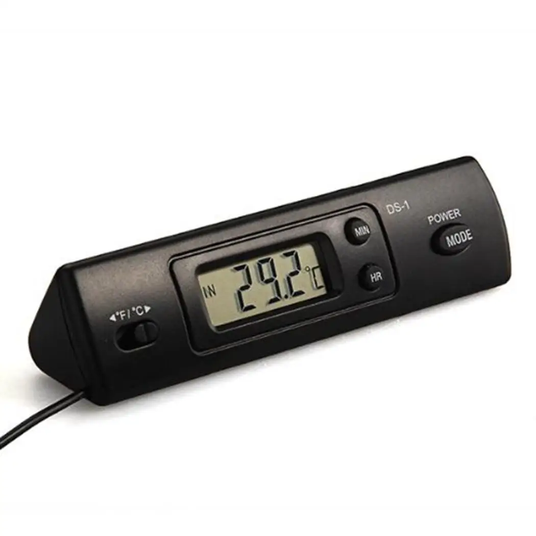 Автомобильный цифровой термометр с 2 зондами в/Out Температура Датчик метр по Фаренгейту, по Цельсию термограф часы авто аксессуары