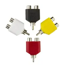4 Pcs/lot RCA Y Splitter AV Audio Video Plug Converter 1 Male to 2 Female Adapter Kit Lotus Color AV Jack RCA Plug huiyishun ys 400 4 loads audio video amp splitter black ac 220v uk plug