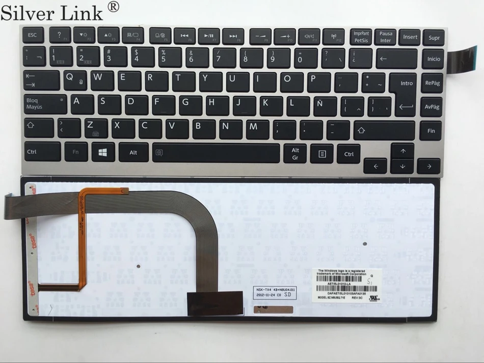 LA Латинской Клавиатура с подсветкой для TOSHIBA W30 W30DT-A W30T U900W-T01S T09S W35T W35DT ноутбука |