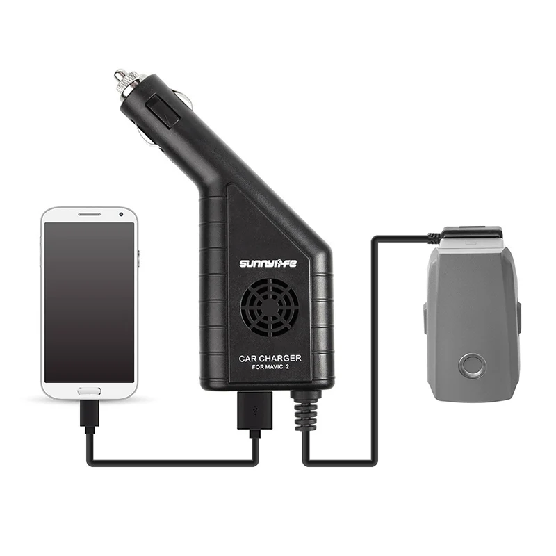 2 in 1 drone Battery Car Charger & USB Port Remote control charging For DJI Mavic 2 zoom  pro Drone Accessories 1 (5)