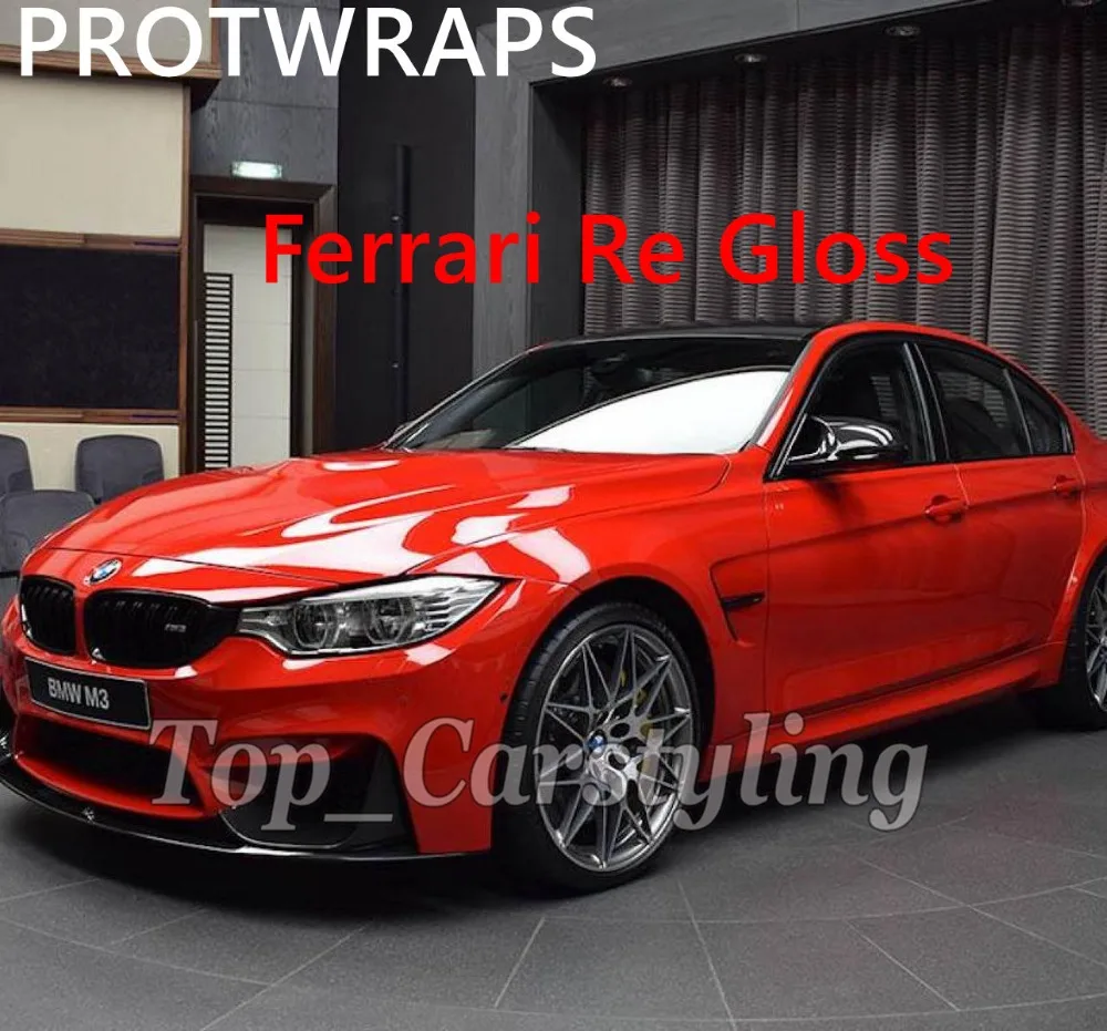Ferrari gloss red vinyl car wrap film for whole car wrap 3M kmpf  (6)