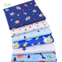 Chainho, 6 шт./лот, синий мультфильм серии, печатных саржевая хлопковая ткань, Лоскутная Ткань, DIY шитье и материал для стеганых изделий для малышей и детей