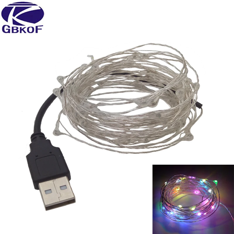 1M/2M/5M/10M Copper Silver Wire LED String lights Holiday lighting For Fairy Christmas Tree Garland Wedding Party Decoration | Освещение