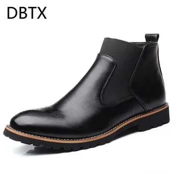 

Men's Chelsea Boots,British Style Fashion Ankle Boots,Black/Brown/Red bootsBrogues Soft Leather Casual Shoes