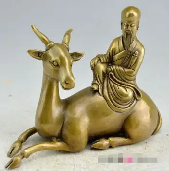 

Collection Marked China brass Longevity Immortal God Hold Peach Ride Deer Statue