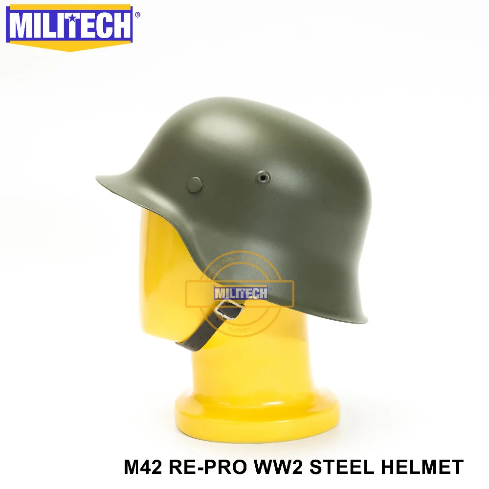 MILITECH OD WW2 немецкий M42 Стальной шлем WW II M42 Repro немецкий шлем мотоциклетный защитный шлем 2 мировая война коллекционный шлем