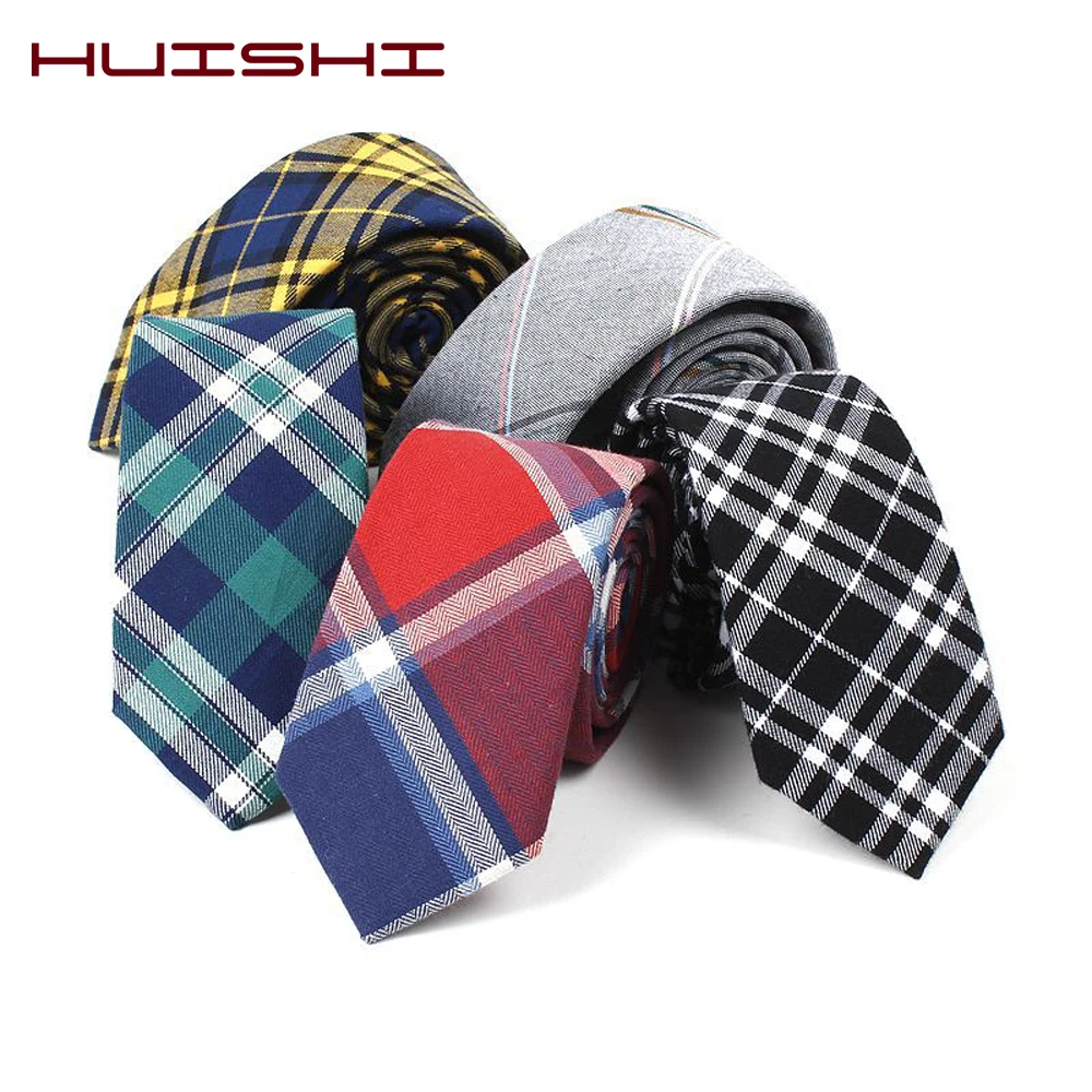 Huishi Fashion Mens Plaid Cotton Tie Casual Sweet Rainbow Suit Necktie