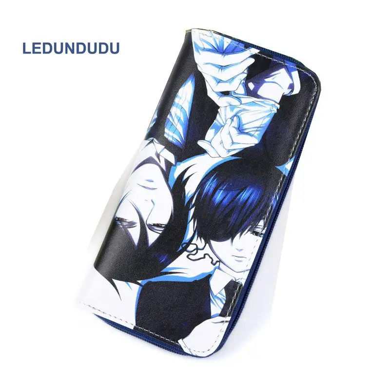 

Black Butler Cosplay Accessories Wallets Ciel Cartoon Coin Purse Sebstian Phone bag Women Card Holder PU Handbags