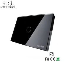Smartdust US AU Standard Sensor Switch 2 Way 1 Gang Glass Panel LED Light Intelligent Sensor Home Decorative Touch Wall Switch цена Smartdust US AU Standard Sensor Switch 2 Way 1 Gang Glass Panel LED Light Intelligent Sensor Home Decorative Touch Wall Switch цены онлайн