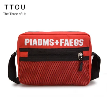 

TTOU Reflective PIADMS+FACES Hip-Hop Messenger Bag P+F Women Fashion Canvas Mesh Chest Shoulder Bag Casual Crossbody Bag