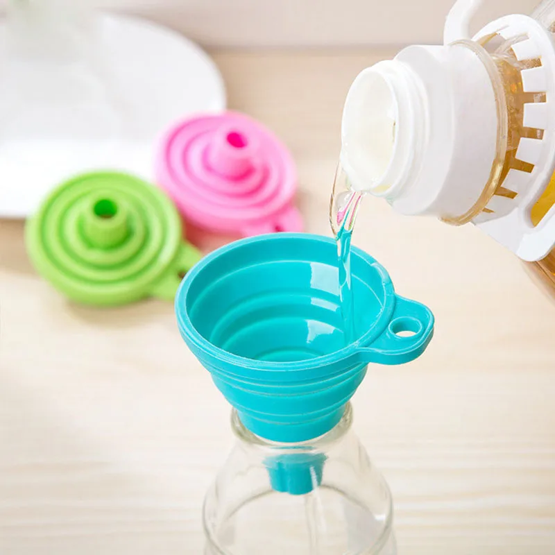 1 Pcs Collapsible Funnel,Flexible Silicone Kitchen Funnel for Liquid