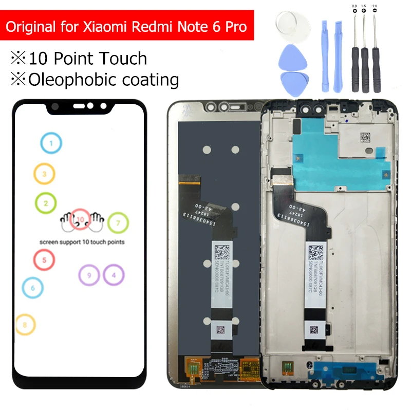 

Original for Xiaomi Redmi Note 6 Pro LCD Display with Frame Touch Screen Digitizer LCD Redmi Note6 Pro Assembly Repair Parts