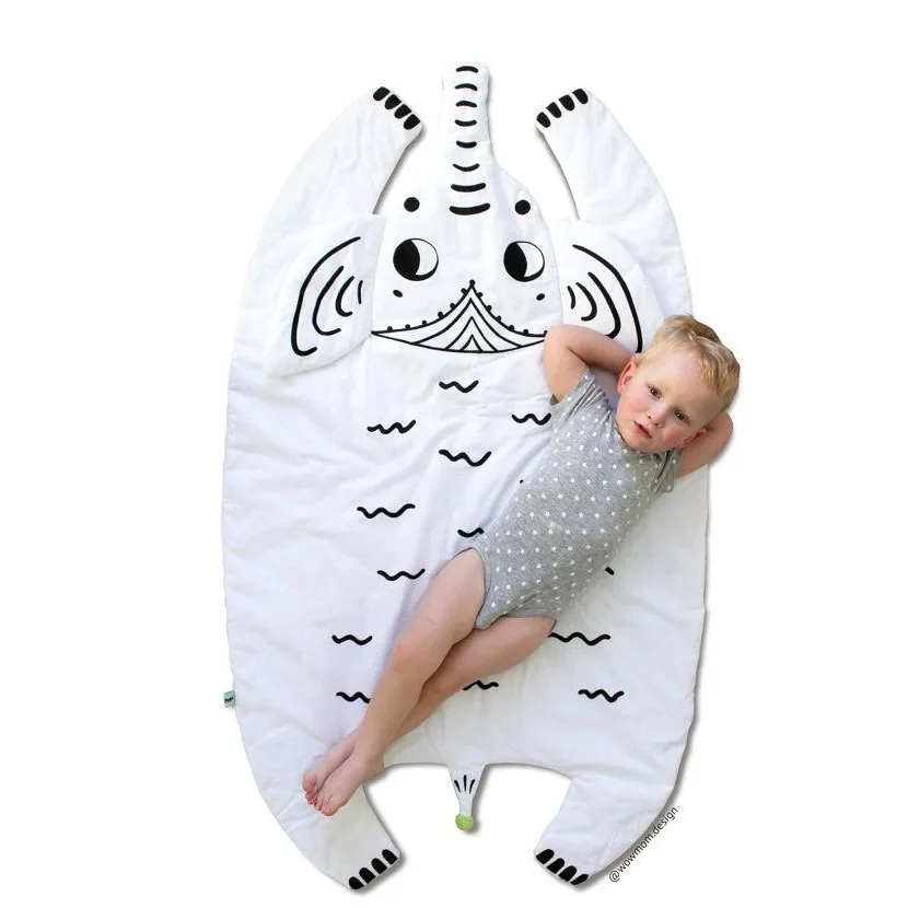 Милая форма животных Детский ковер для детей играя на нем медведь лиса панда в форме слона ковер небольшой размер белый черный Противоскользящий ковер