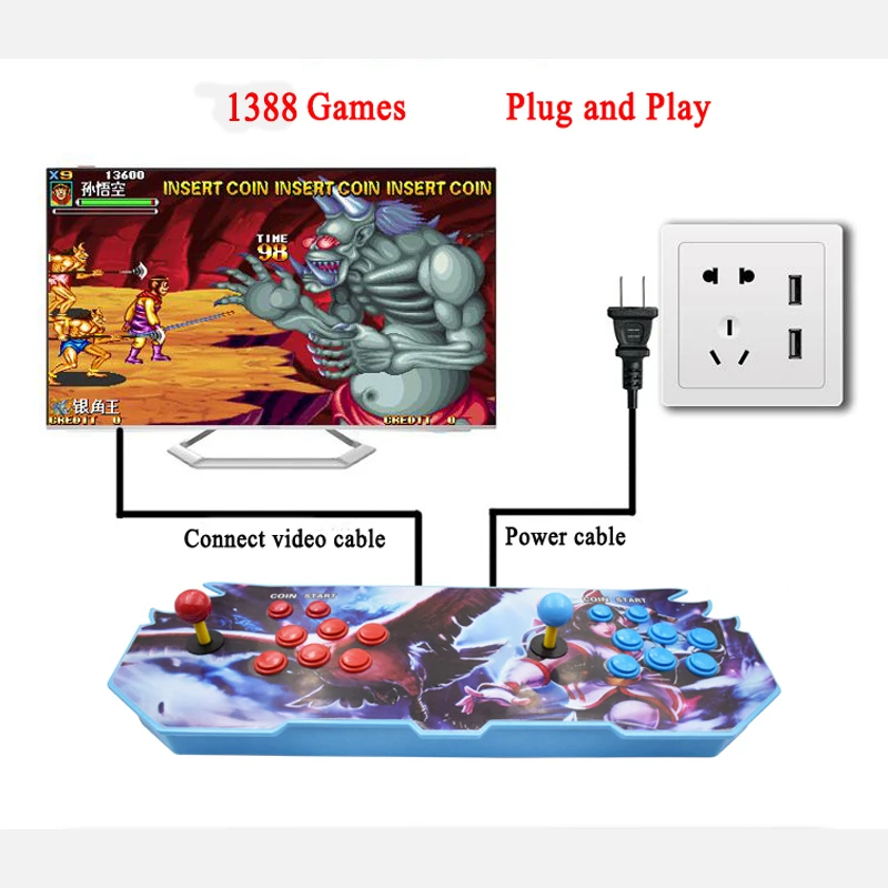 

Box 5S+ 1388 in 1 Arcade Game Console for TV PC PS3 Monitor Support HDMI VGA USB with Pause Pandora Video Arcade Machine