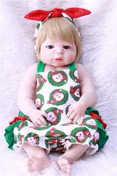 

22inch NPK Full Silicone Reborn Baby Doll Toy Vinyl Newborn Bonecas Bebe Doll Alive Bathe Toy Play House Toy birthday presents