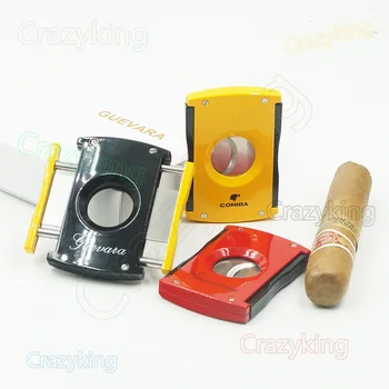 

Cohiba Yellow High-Tech Stainless Steel Track Slide Cigar Cutter Free Shipping