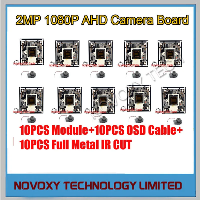 

DIY AHD 10PCS/LOT 2MP 1080P IMX 323 CMOS+2441H DSP CCTV PCB Board With OSD Cable Metal IR CUT LENS Camera Module Free Shipping
