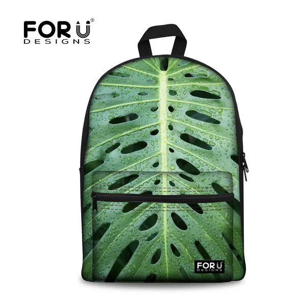 FORUDESIGNS, новые школьные сумки для студентов с принтом клевера, школьный рюкзак с зеленым листом, mochila infantil, повседневные Рюкзаки в консервативном стиле для девочек - Цвет: C013J1