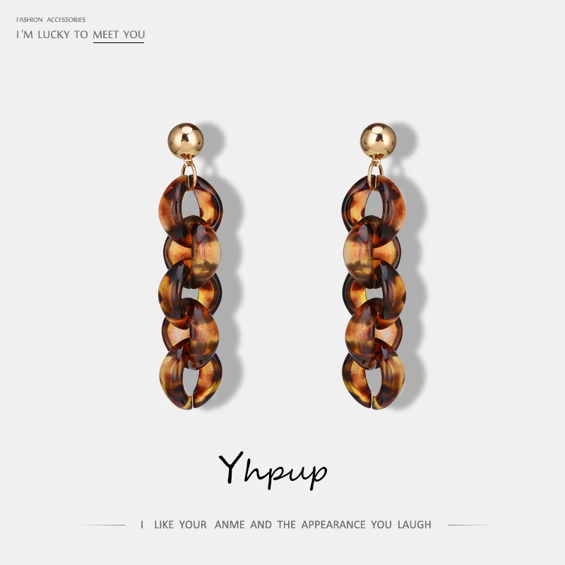 

Yhpup Brand Fashionable Punk Acrylic Dangle Earrings For Women Party Trendy Long Charms Earrings Brincos Boucle D'oreille