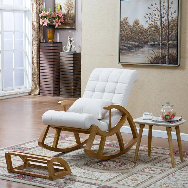 Us 379 0 Wood Rocking Chair Glider Rocker And Ottoman Set Living Room Furniture Cushioned Luxury Comfortable Nursery Seat In Us 379 0 Wood Rocking Chair Glider Rocker And Ottoman Set Living Room Furniture Cushioned Luxury Comfortable Nursery Seat In