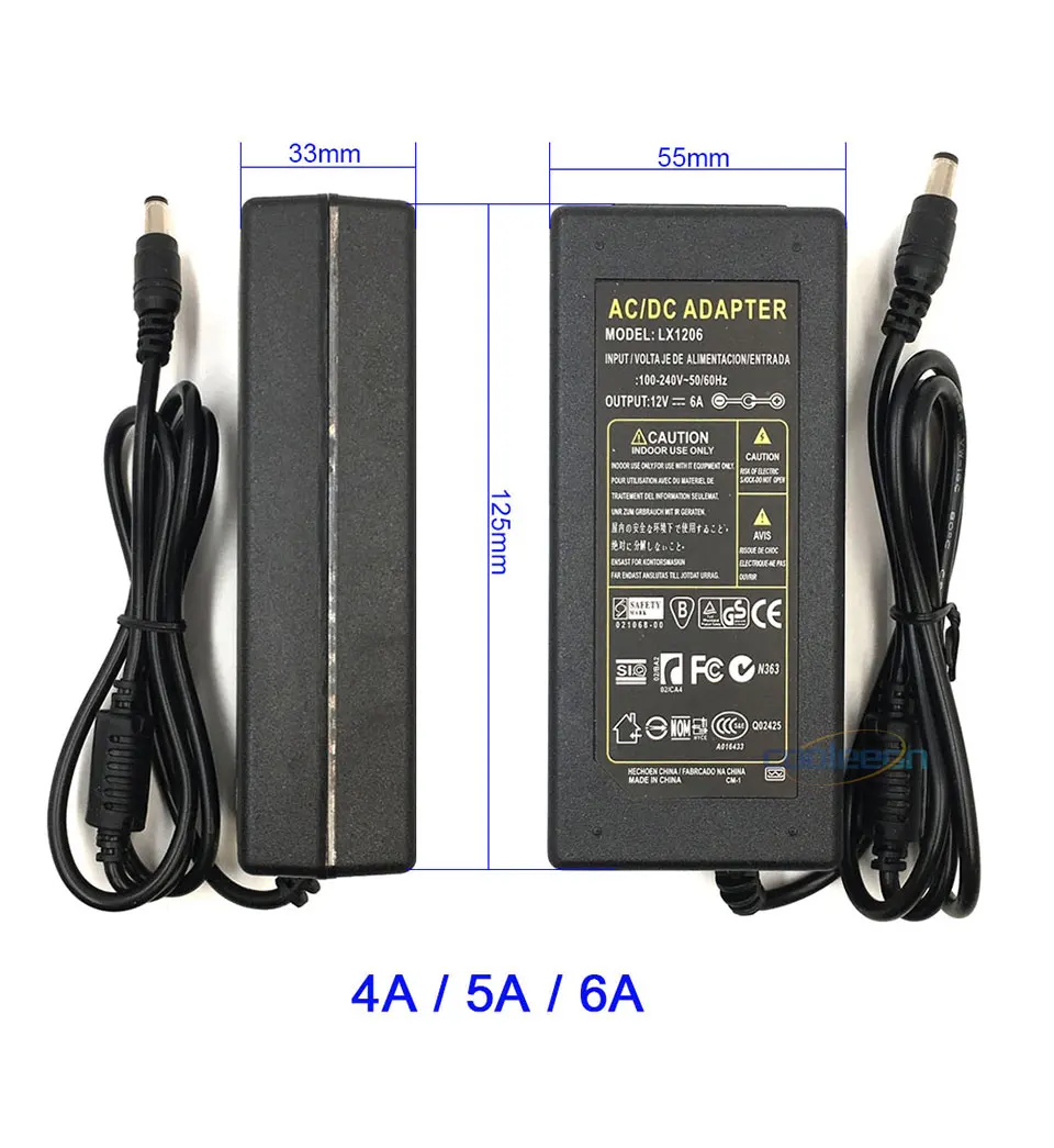 ACDC Adapter 12V Power Supply 1A 2A 3A 4A 5A 6A Transformer Driver for LED Strip Light Bulb AU UK US EU Plug Adapters 110V 220V (2)