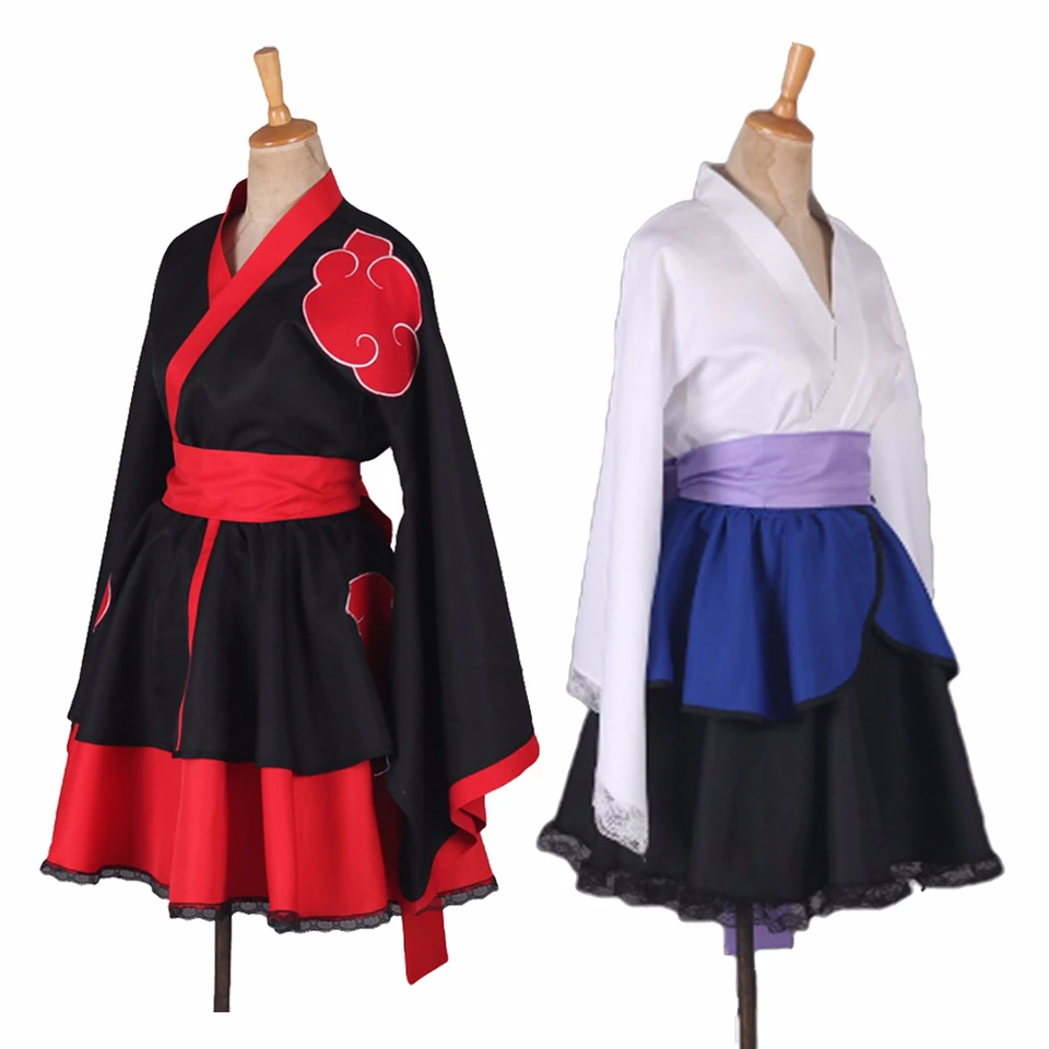 Papel Uchiha Itachi Lolita Dresses Kimono Women Dress Kids Girl Uzumaki Naruto Kimono Cosplay Anime Naruto Akatsuki Costume