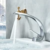 Quyanre Chrome Orange Basin Faucets Modern Bathroom Mixer Tap Brass Washbasin Faucet Single Handle Single Hole Elegant Crane Tap ► Photo 3/6