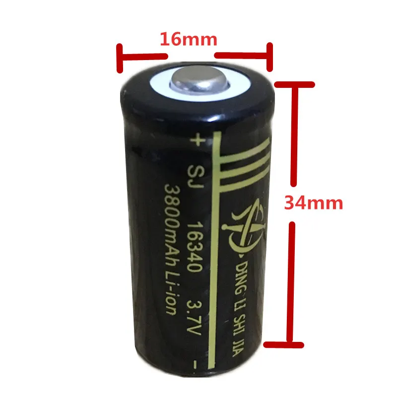 DING Ли Ши Цзя Новый 4 шт 16340 Перезаряжаемые литиевая батарея 3800 mAh 3 7 V лазерная ручка