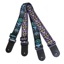 Гитарный ремень жаккардовое плетение Hootenanny стиль и натуральная кожа концы-Тканый Плетеный Регулируемый для бас, электрической и акустической гитары