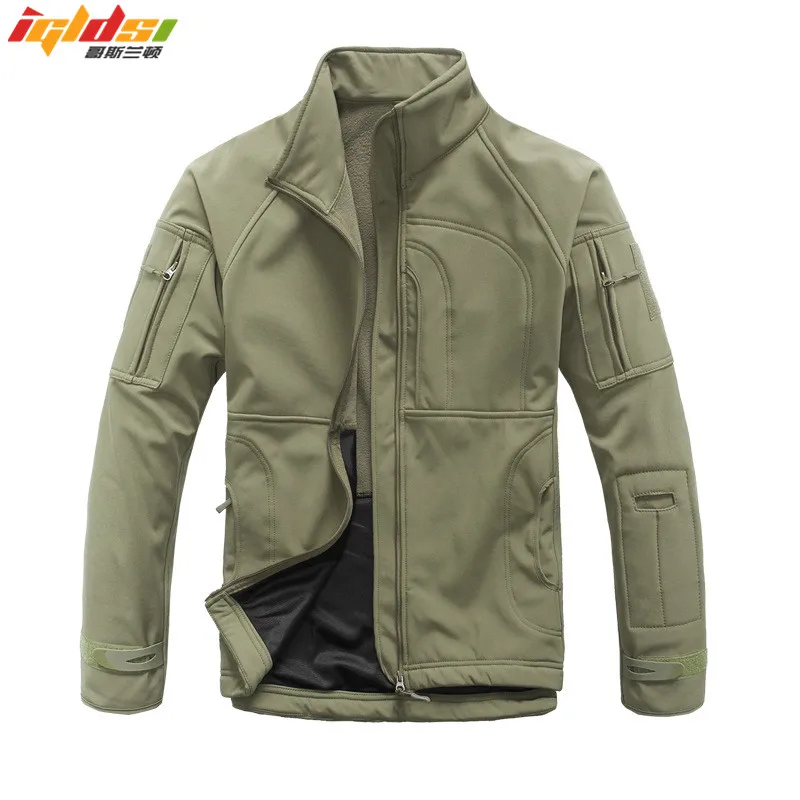 Men's Army Camouflage Military Windcheater Tactical Jacket Hunt Sharkskin Softshell Standcollar Win