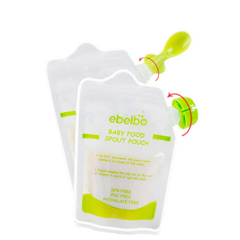 

10PCS/SET Baby Feeding Supplies Double Zippers Reusable Refillable Complementary Food Pouch Baby Food Storage Bag