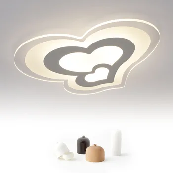

Modern Led Acrylic Ceiling Lights Luminarias Lustres Two Heart Cartoon Dimming Ceiling Lamp for Living Room Hotel Bedroom Lamps