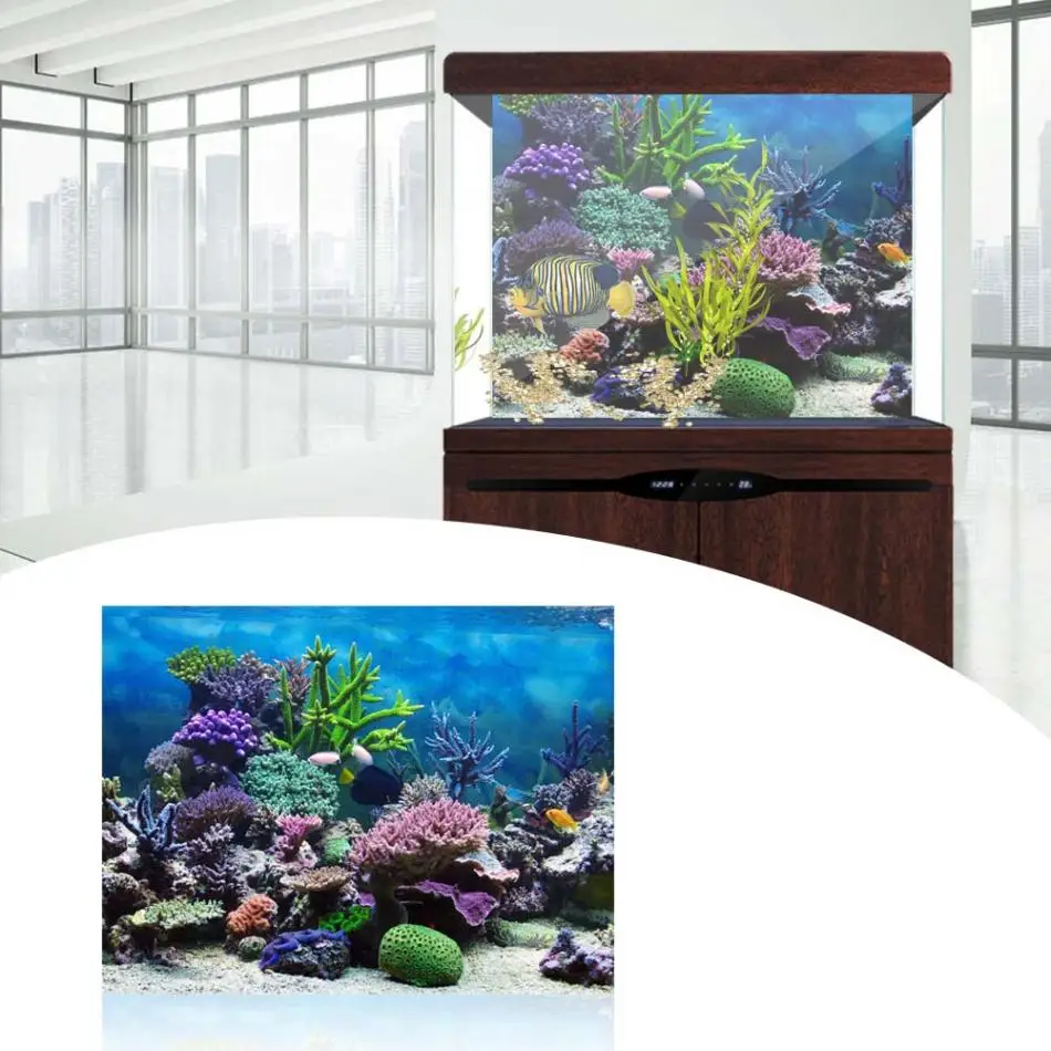 Acquario Sfondo Poster Fish Tank Sfondo PVC adesivo Underwater Coral Reef Decor carta adesiva Stickers decalcomanie 61*30cm Acquario Sfondo Poster Fish Tank Sfondo PVC adesivo Underwater Coral Reef Decor carta adesiva Stickers decalcomanie 61*30cm