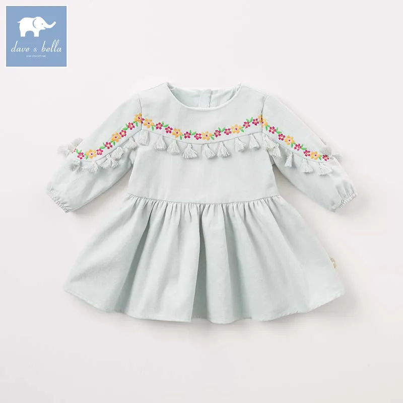 DBA7937 dave bella autumn Princess baby dresses girls Lolita with tassel dress children long sleeve high quality dress DBA7937 dave bella autumn Princess baby dresses girls Lolita with tassel dress children long sleeve high quality dress