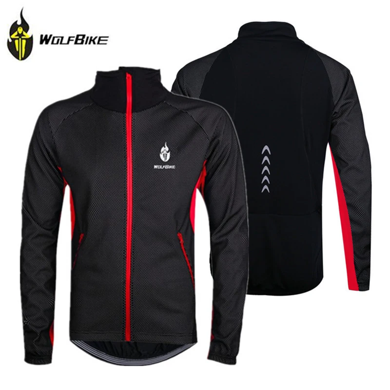 Thermal Cycling Jacket Winter Warm Up Bicycle Clothing Windproof Sports