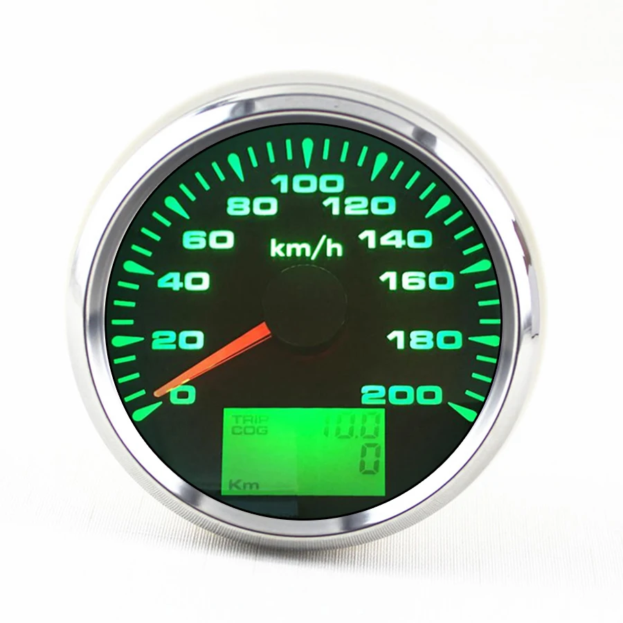 

9-32V 0-200km/h GPS Speedometer Gauge 85mm Auto LCD Speed Odometers 7 Colors Backlight