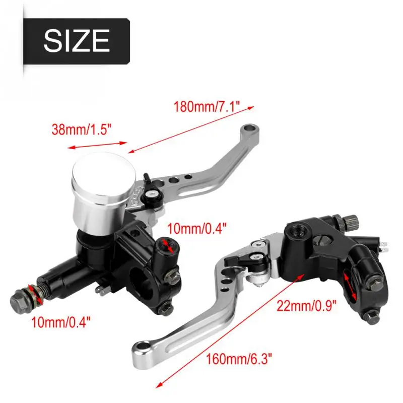 1 пара 22 мм Универсальные Регулируемые рычаги тормоза мотоцикла Главный цилиндр резервуар Набор для Honda Suzuki алюминиевый сплав