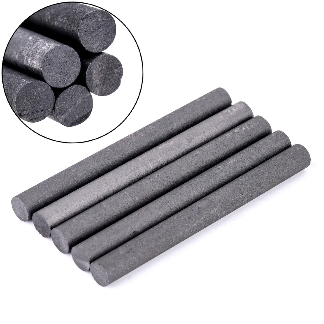 5 pcs Black Carbon Rod 99.99% Graphite Electrode Cylinder Rods Bars tool 