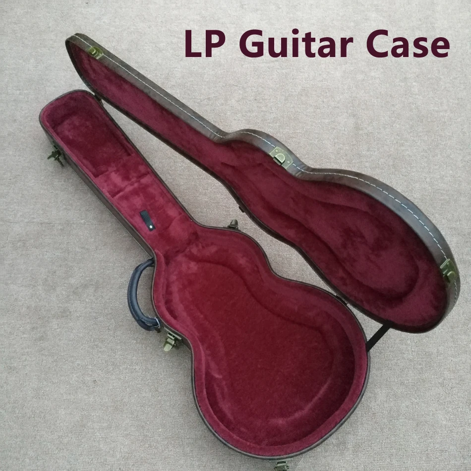 

NEW High quality custom LP electric guitar case, LP 1959 R9 electric guitar case, brown case with red inside, free shipping 0