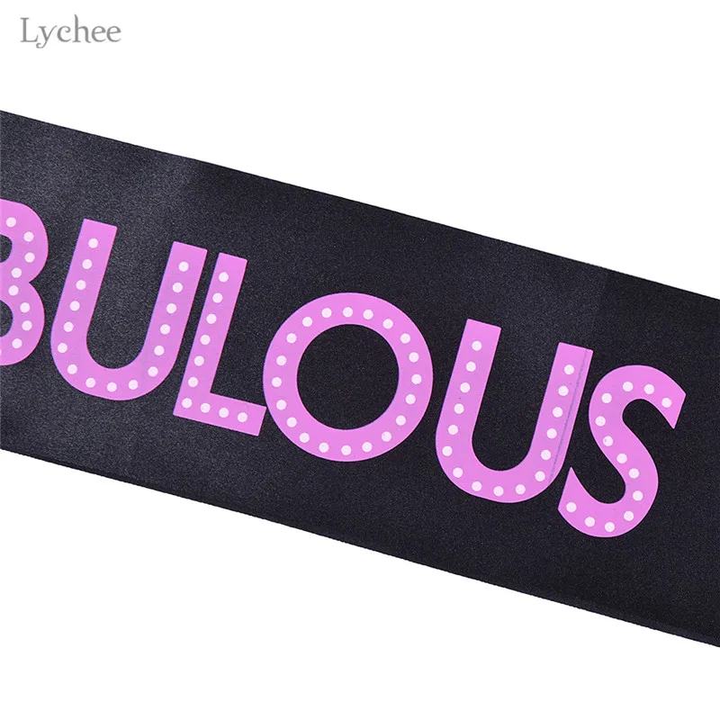 Lychee 50 & FABULOUS Rhinestone Satin Sashes 50th Birthday Party Decorations Happy Birthday Satin Sash Favour Decor Accessories