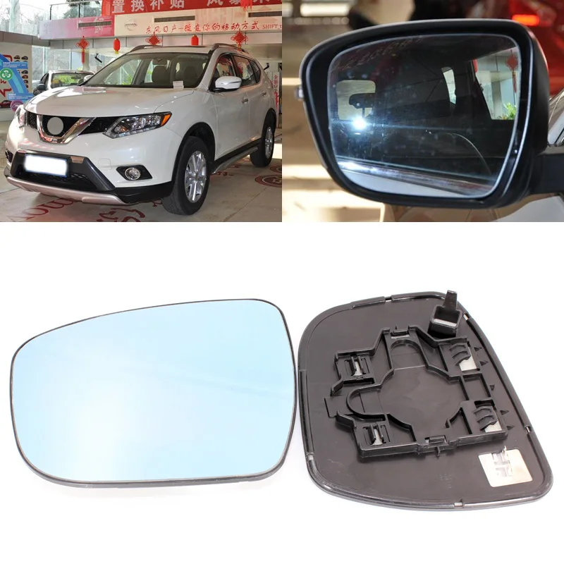 Боковое зеркало для Nissan X Trail 2008 2017 синее стекло с подогревом 1 пара|Зеркала и