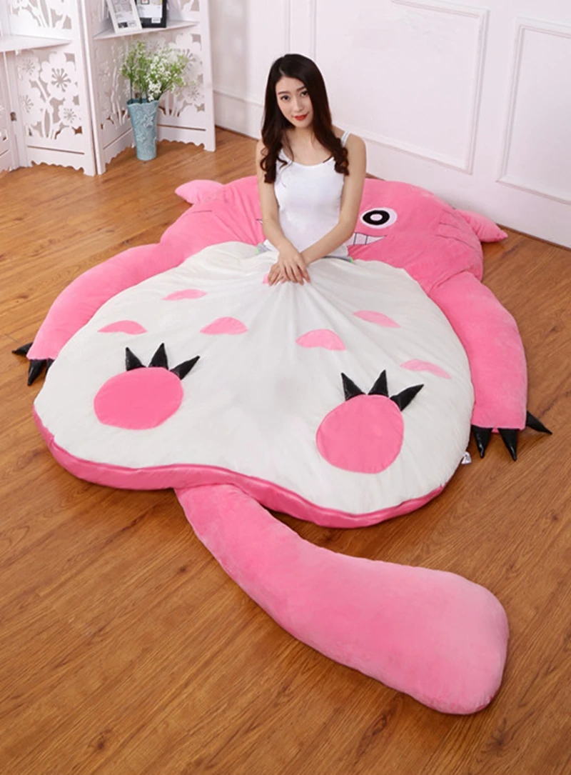 HOT anime Totoro plush bed with padding Giant couch double cartoon tatami mattress cute creative bedroom children adults  sleeping mat DY50342 (12)