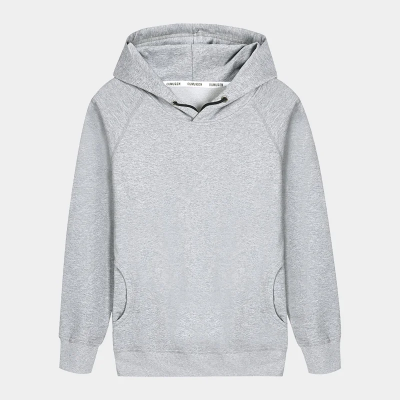 Blank Gray Hooded Men Hoodies for Women Unisex Fleece Warm Outerwear ...