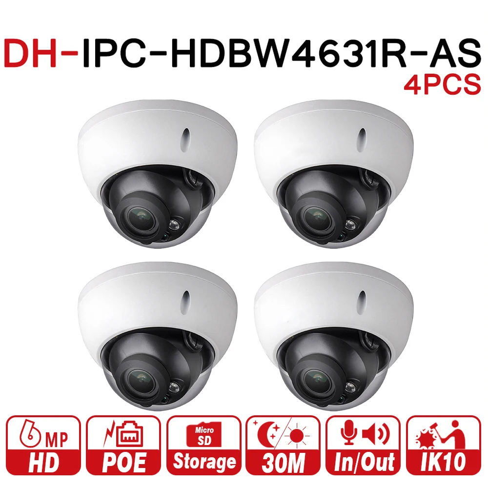 DH 6MP камера IPC-HDBW4631R-AS обновления от IPC-HDBW4431R-AS IK10 IP67 аудио и сигнальный порт PoE с SD