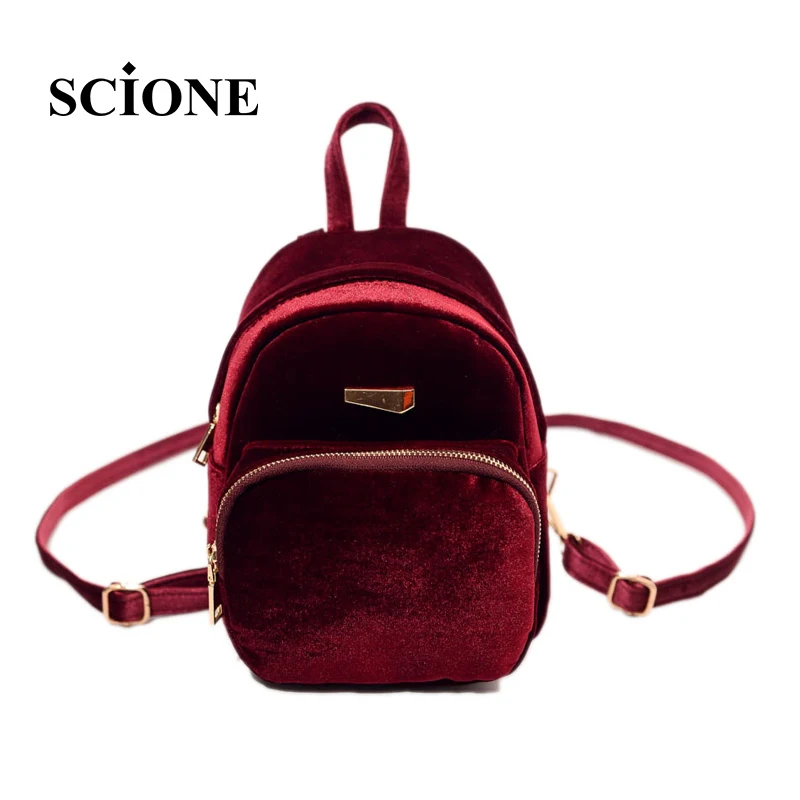 

preppy style women backpack casual winter velvet rucksack small light girl school book shoulder bag mochilas feminina ZZ526