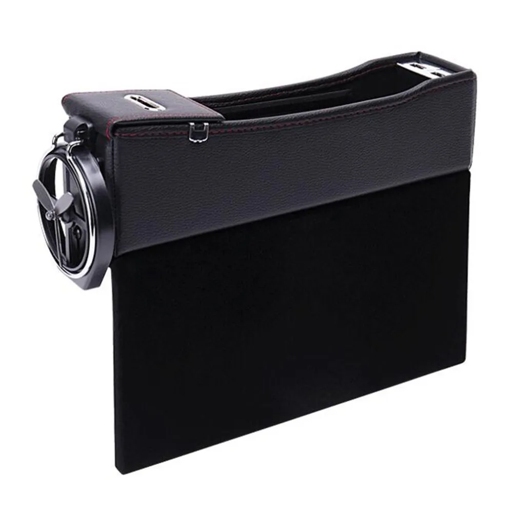 

Multifunction Car Driver Seat Side Pocket Storage Box Car Seat Filler Gap Organizer With 2 USB Charging Ports