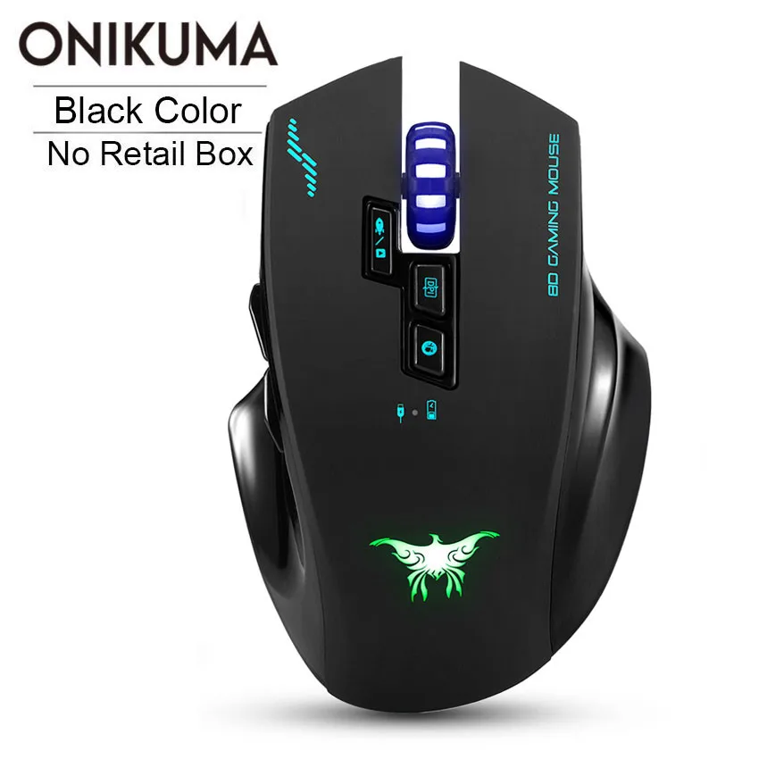 ONIKUMA Беспроводная игровая мышь Combatwing W100 2,4 GHz перезаряжаемая RGB светодиодный 2400 dpi оптическая мышь с usb-приемником - Цвет: W100 No Retail Box